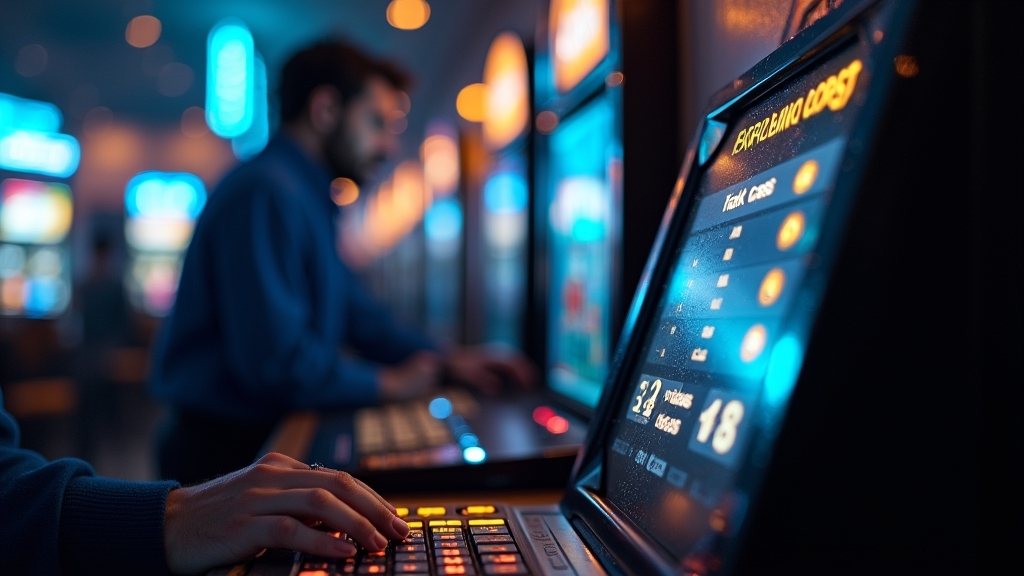 Player reviewing casino deposit options on a glowing cashier screen