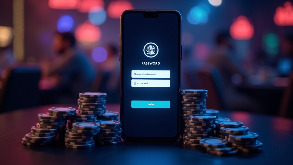 Casino app login screen on a smartphone