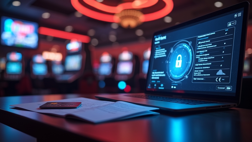 Verification documents beside a secure casino cashier screen